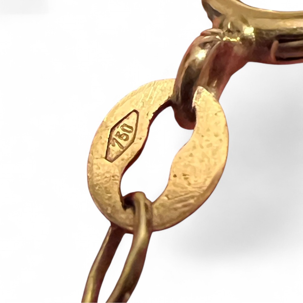 18k solid yellow Gold Heart and Key Pendant Necklace - Picture 6 of 11